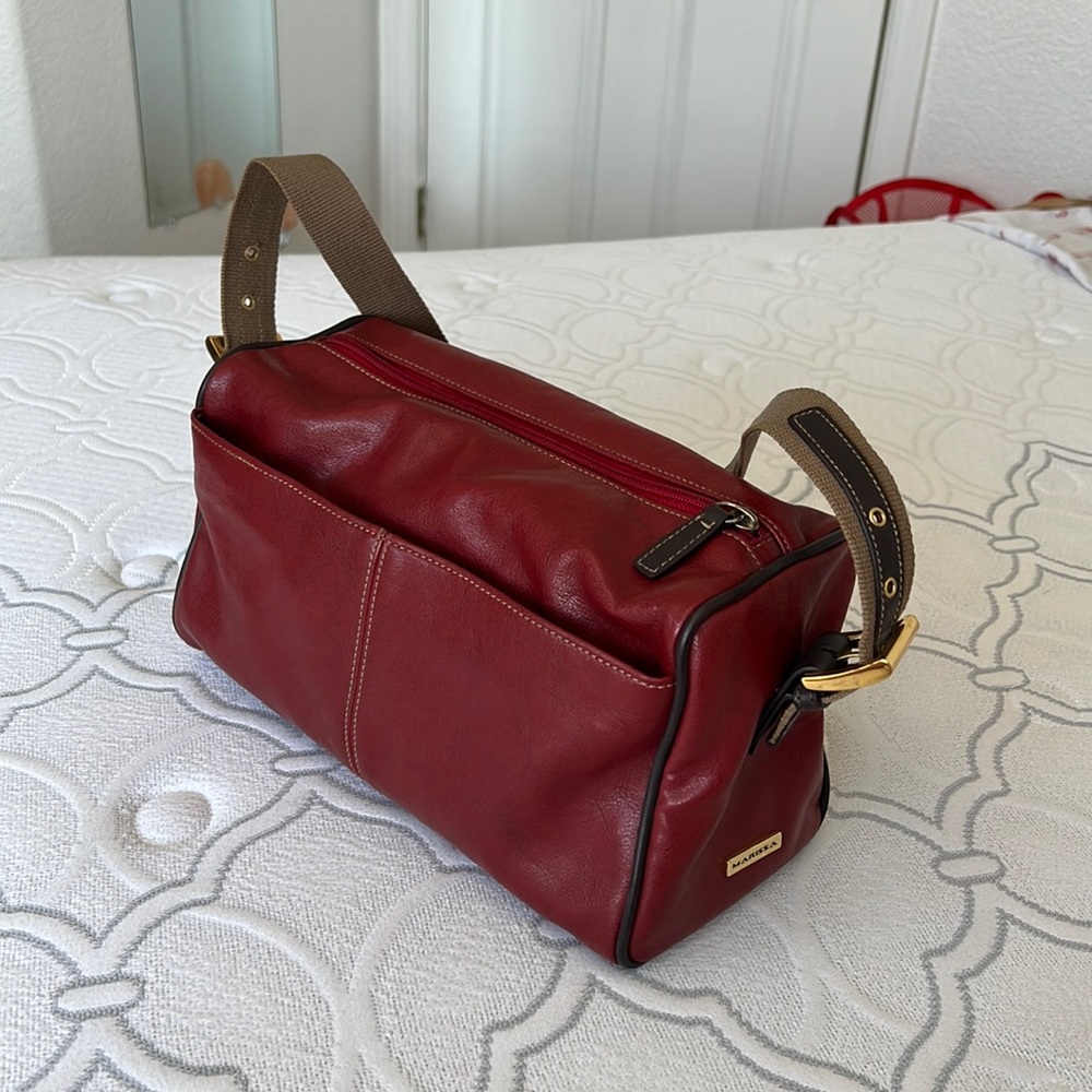 Marissa red PU leather shoulder bag